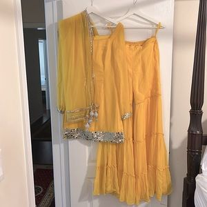Mustard off the shoulder indian full set